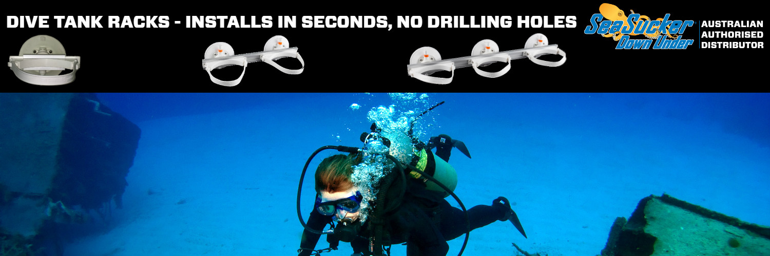 SeaSucker Dive Tank Racks. No drilling holes required